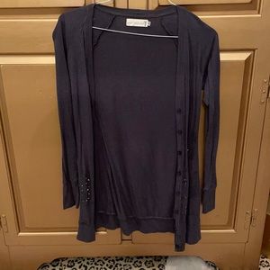 For Love & Liberty for Johnny Was Navy City Scape Cardigan